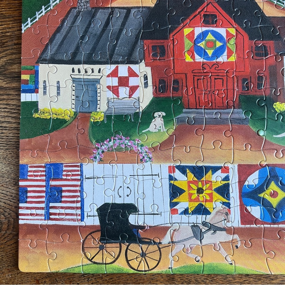 “Sunrise Colorful Country Quilt” Cheryl Bartley Americana 300 Piece Puzzle - Picture 3 of 15